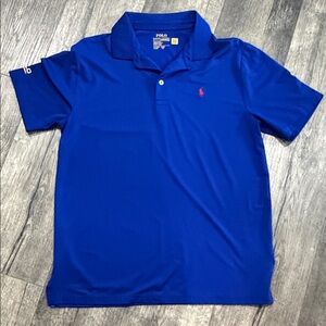 Polo by Ralph Lauren Royal Blue Short Sleeve Polo with Pink Logo
